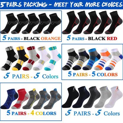 2 Pairs/Lot Running Socks Men Sport Outdoor Casual Cotton Red Stripes Compression Black Colorful Sock Male Gifts 21 Colors