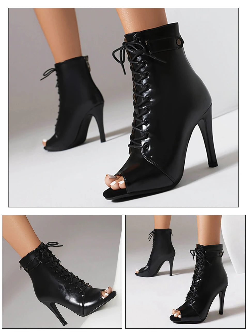 DKZSYIM Woman Latin Dance Shoes leather Party Tango Dance Booties for Women Salsa Dance Heels Ballroom Shoes Sexy Stilettos