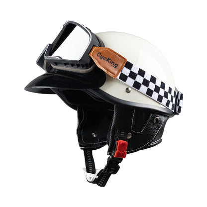 Cycking Motorcycle Helmet Four Seasons Riding Half Helmet Men Women Scooter Cute Retro