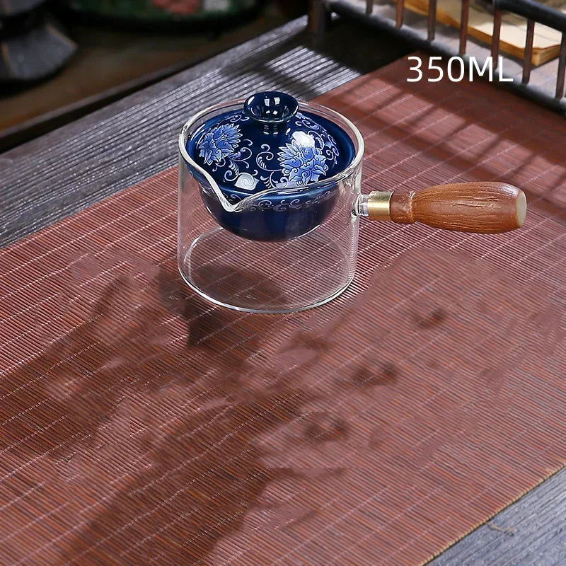New Style Ceramic Glass Teapot Chinese Gongfu Tea Pot 360 Rotation Tea Maker  Automatic Single Pot   Teapot For Tea