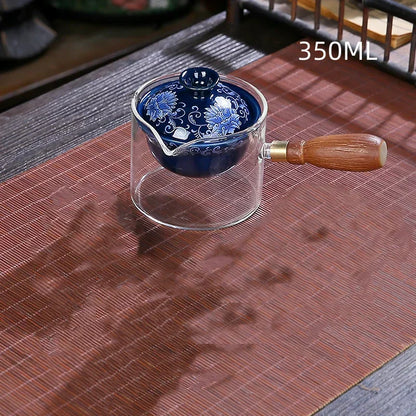 New Style Ceramic Glass Teapot Chinese Gongfu Tea Pot 360 Rotation Tea Maker  Automatic Single Pot   Teapot For Tea