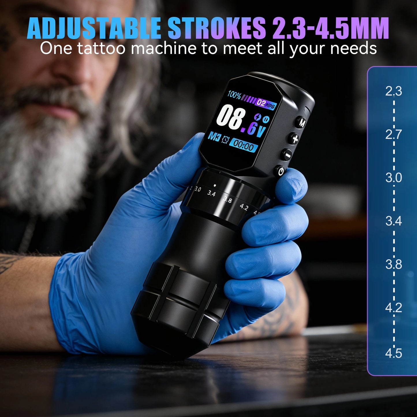 Tattoo Machine Kit Professional Adjustable Stroke Wireless Coreless Brushless Motor Tattoo Pen With Tattoo Ink Tattoo Blue Soap