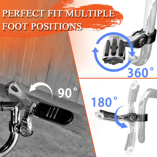 1.25" Highway Pegs Adjustable Footpeg Short for Harley Touring Road King Road Glide Electra Glide Street Glide Sportster Softail