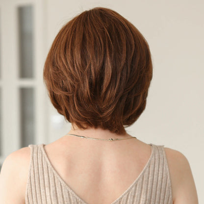Hand-Tied Lace Front Wig Ombre Blonde Remy 100% Human Hair Wigs Natural Layered Bob HD Transparent Lace Frontal Hairs for Women