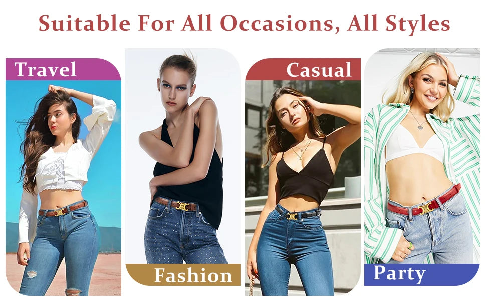 Luxury Women's Belt, Gold Buckle, Genuine Leather Belt, Fashion Style  Match with Jeans, Skirts, Top Quality Belt for Women