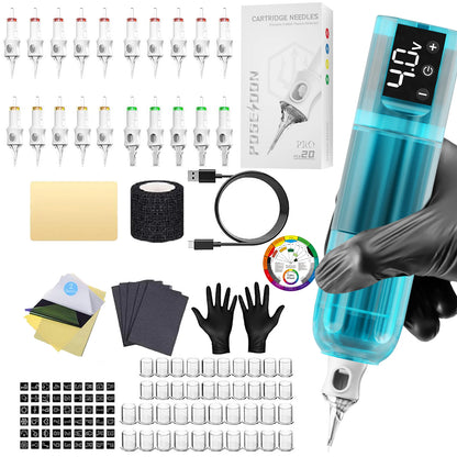 Tattoo Kit POSEIDON V6 New Tattoo Pen Kit For Permanent Makeup Tattoo Machine Kit transparently Tattoo Power Supply Tattoo Kit