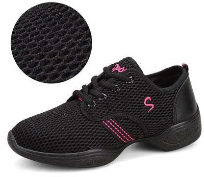 Lightweight Sneakers Fashion Sports Feature Soft Outsole Breathable Running Modern Dance Shoes Sneakers for Woman Practice Shoes