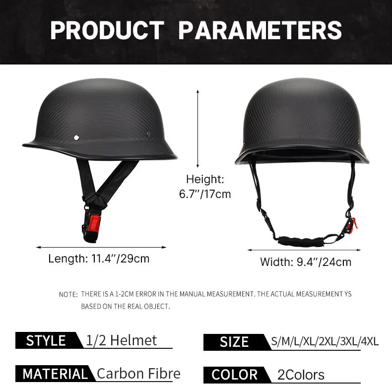 Newest Trend Motocycle Helmets Carbon Fiber Half Face Helmet Ultra Lightweight Carbon Shell Safety Cap DOT Approved 1/2 Helmet