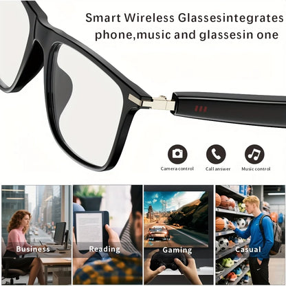 SENBONO Audio Smart Glasses With Open Ear Headsets Hands-Free Call Sunglasses Anti-blue Light Glasses For Xaomi Android IOS