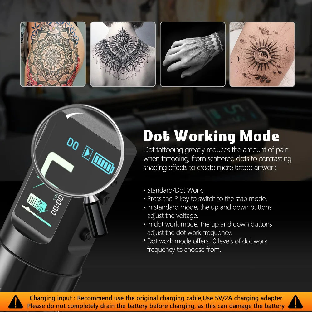 XNET Nebula Wireless Tattoo Machine Full Kit Custom Motor 1600mAh Battery 7 Strokes Dot Tattoo Pen For Beginner For Tattoo Art