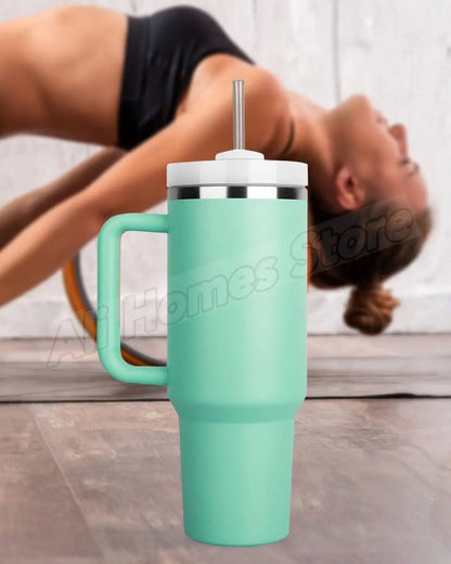 Thermal Mug 1200ml 40oz Handle Tumbler Insulated Car Travel Mug Vacuum Sublimation Stainless Steel H2.0 Flow State Tumbler Cup