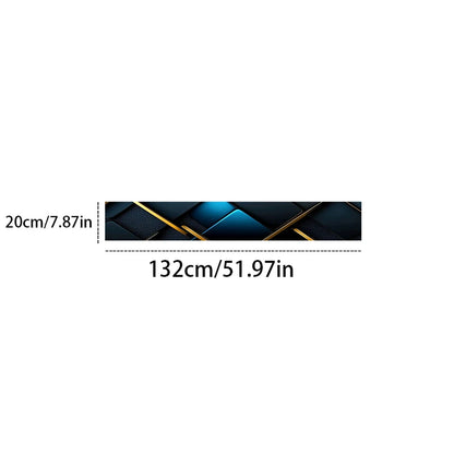 1 blue and gold geometric light luxury decorative painting car front windshield sticker - waterproof and scratch-proof vinyl
