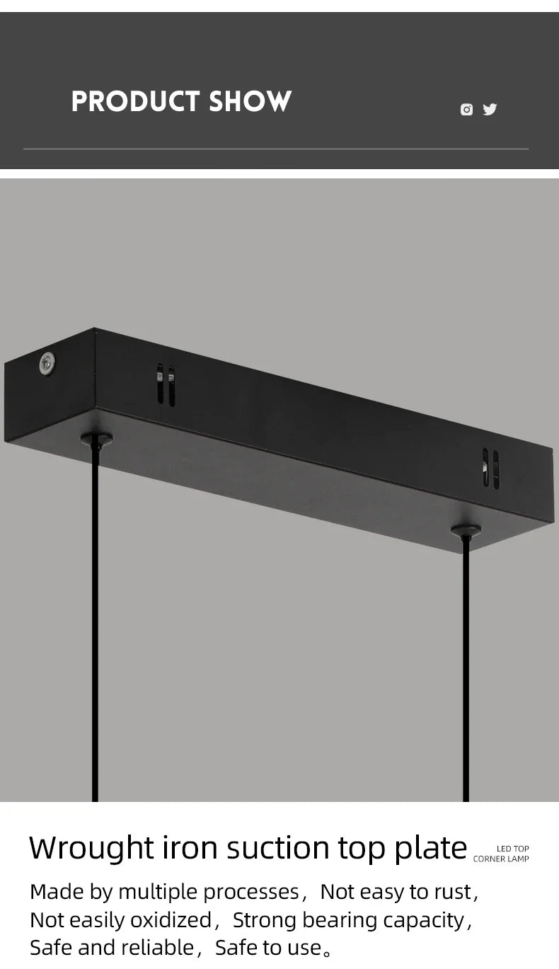 Modern LED Pendant Light 80/100CM For Living Room Kitchen Restaurant Dining Table Bar Indoor Decorative Lighting Hanging Lights