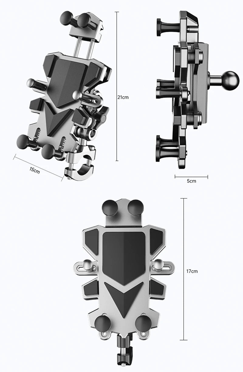 Alloy Shock-Absorbing Phone Holder for Motorcycle Bicycle Universal 360 Rotation Adjustment Mobile Phone Navigation Bracket