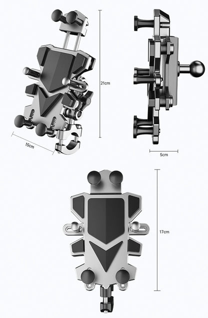 Alloy Shock-Absorbing Phone Holder for Motorcycle Bicycle Universal 360 Rotation Adjustment Mobile Phone Navigation Bracket