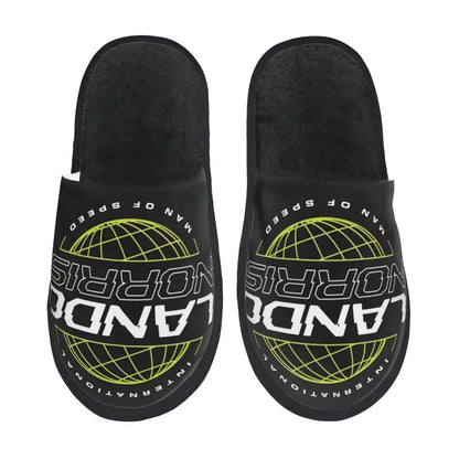 Custom British Lando Norris Racing Driver Guest Slippers for Spa Women House Slipper