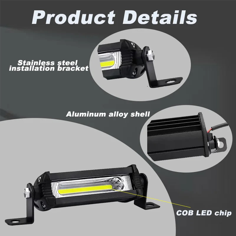 COB Mini 4.5 inch CAR Work Lamp Spotlight Cars Combo Beam Offroad Driving LED Light Bar 9W Aluminum Alloy Universal DC 9-36V5