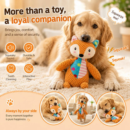 Pet Plush Toy with Squeaker Cat Dog Puzzle Toy Soft Durable Companion Teeth Cleaning Chew Toy Chew Resistant Design Pet Supplies