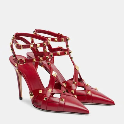 2026 Summer New Rivet Women's Pointed Stiletto Sandals Sexy Fashion Party Women's High Heel Sandals