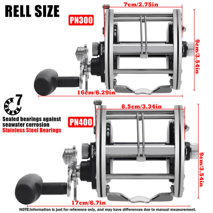 Trolling Drum 2.8;1 Fishing Reels Deep Sea Saltwater Accessories Drag 20-30KG Slow Jigging Reel Boat Carretilha De Pesca