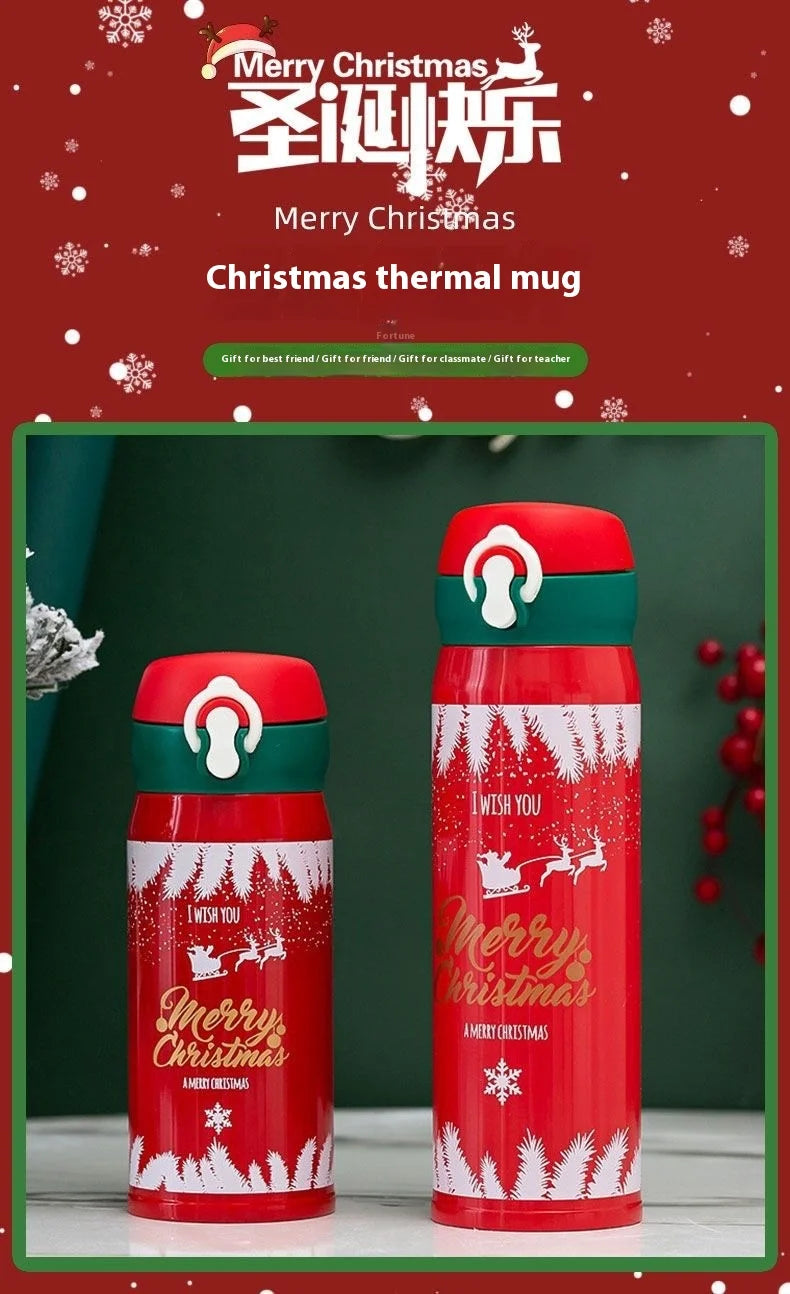 Hot 304 Stainless Steel Christmas and New Year Gift Bouncing Insulated Cup, Creative Water Cup, Internet Famous Minimalist Cup L