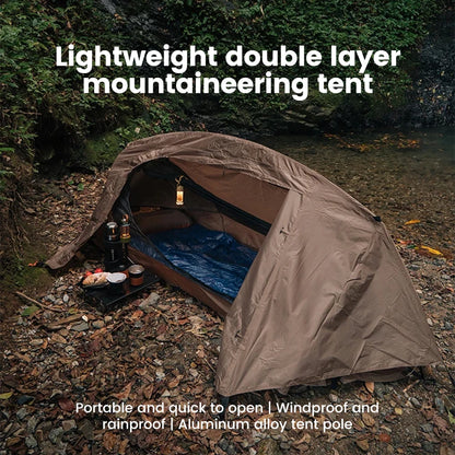 Lightweight Camping Camp bed Tent 1-2 Person Waterproof Sunproof Quick Setup 210D Oxford Backpacking Tent for Hiking Outdoor