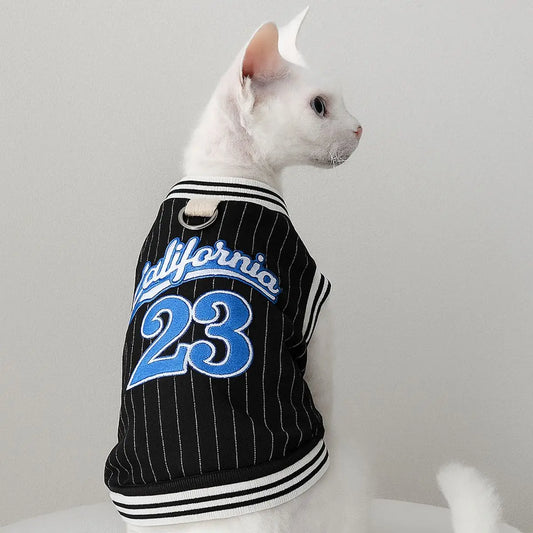 Winter Cat Jersey New Letter Printed California 23 Cat Coats & Jackets Pet Puppy Cat Clothes