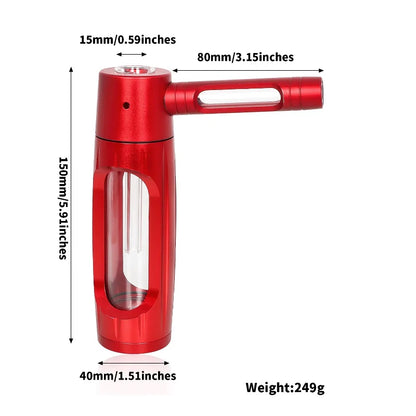 6″ Metal Aluminum Glass Bubbler Water Pipe Mini Smoking Bottle Portable Hookah Shisha Tube Filter (Ship within 24 hours)