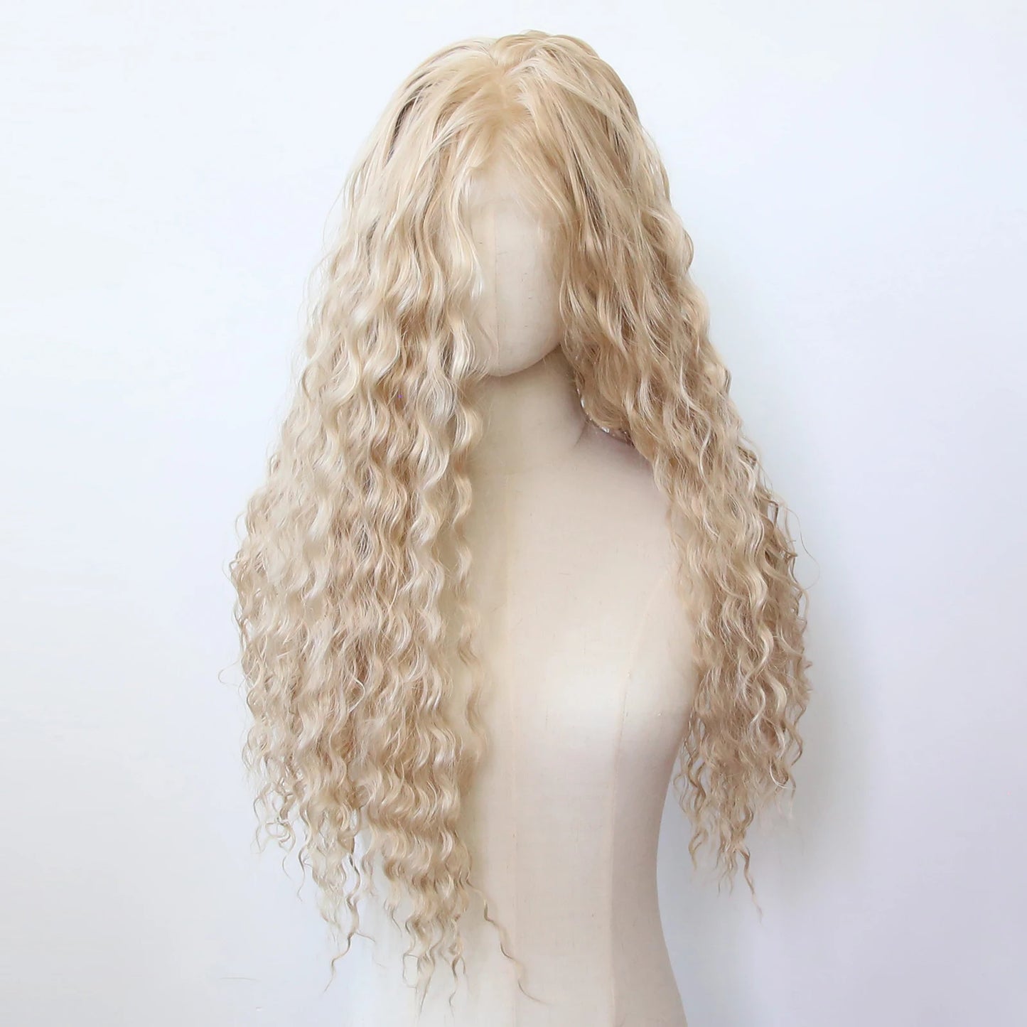 Black Romance Curly Synthetic Lace Front Wig Long Deep Curly Jet Black Lace Front Synthetic Wig Pre Plucked Natural Hairline