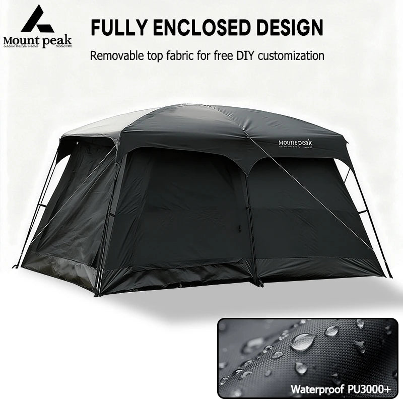 Mount Peak offers two-bedroom tents that can accommodate 5-8 people, and outdoor camping park family tents with sunshades.