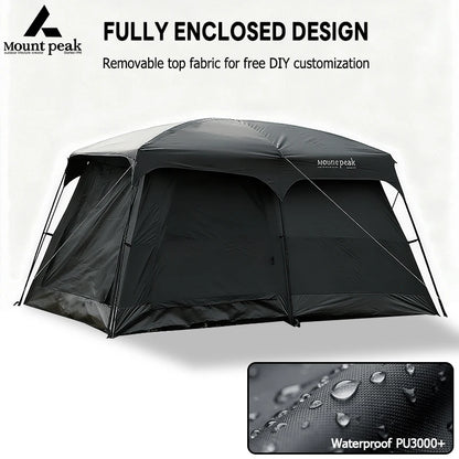Mount Peak offers two-bedroom tents that can accommodate 5-8 people, and outdoor camping park family tents with sunshades.