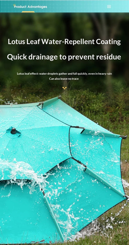 Outdoor Fishing Umbrella Heavy Duty Double Layer UV Protection Waterproof Upgraded Black Coating Patio Beach Base Included