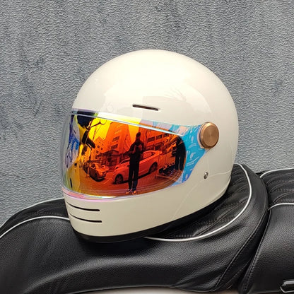 ORZ Retro full face motorcycle helmet - Classic design, suitable for both men and women, with safety protection certified by 806