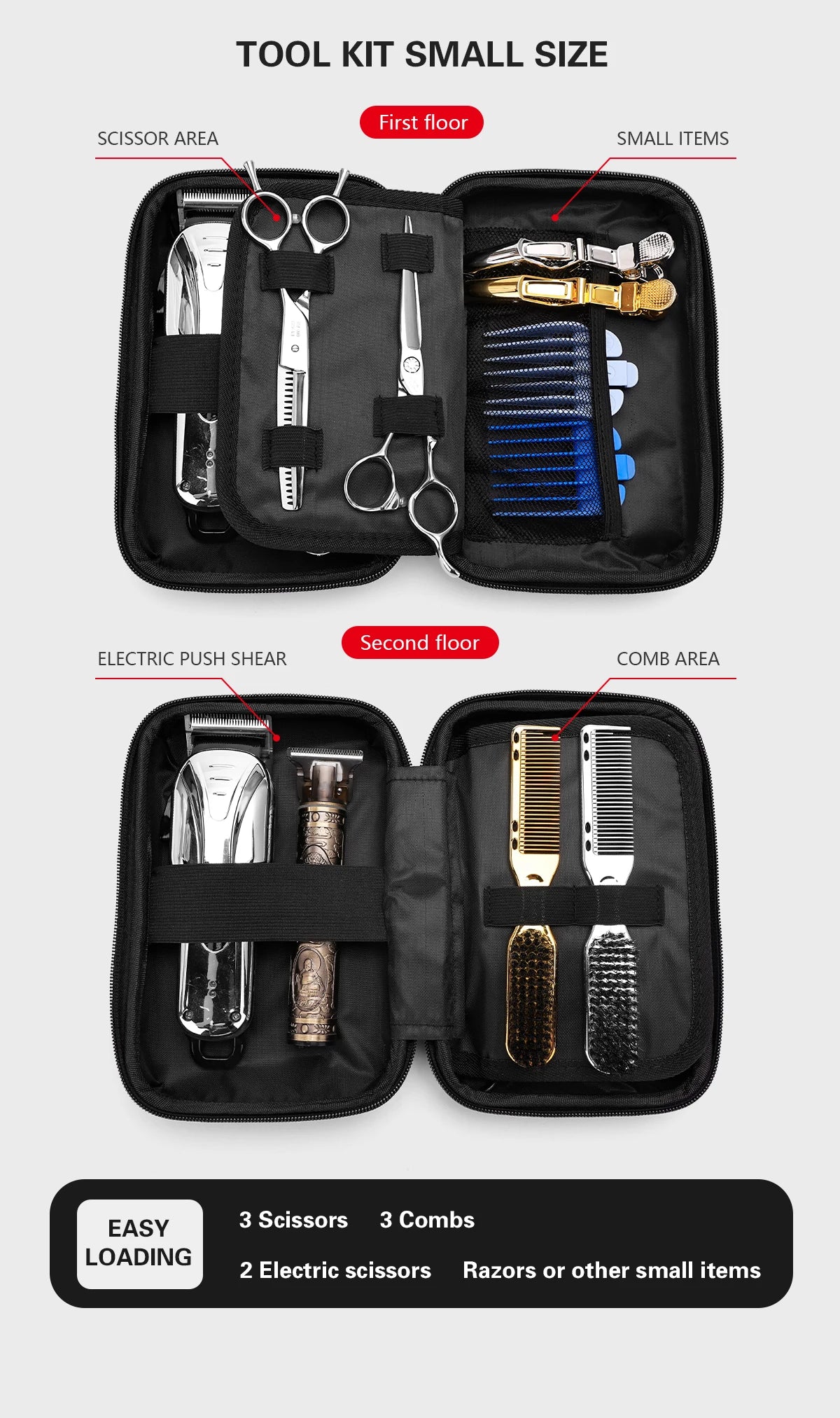 BARBERTOP Tools Storage Bag Waterproof Hair Clipper Bag Hair Cutting Scissors Shaving Kits Haircut Accessories Organizer Box
