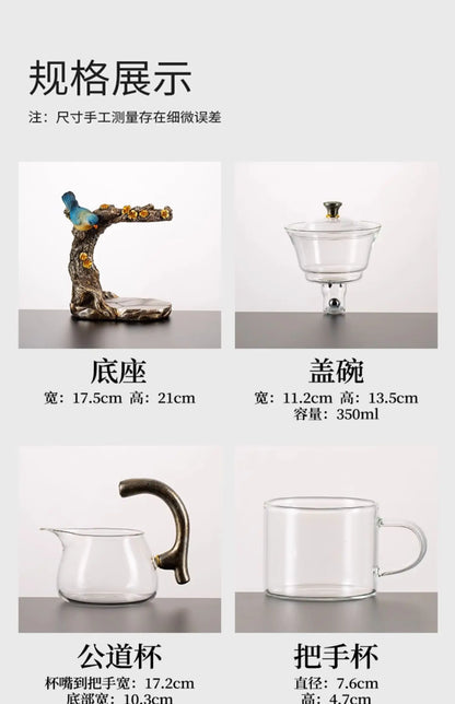 Glass Tea Set Home Kung Fu Tea Cup Magnetic Suction Teapot Artifact
