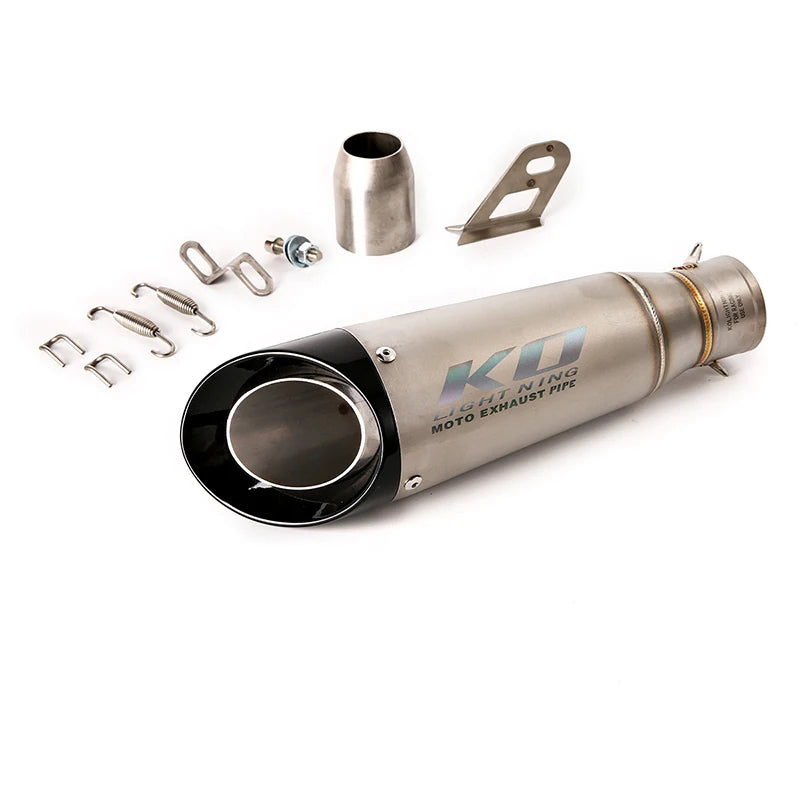 Universal 38-51 mm Exhaust Muffler Pipe Motorcycel Stainless Steel Escape with Removable DB Killer Slip On or Weld
