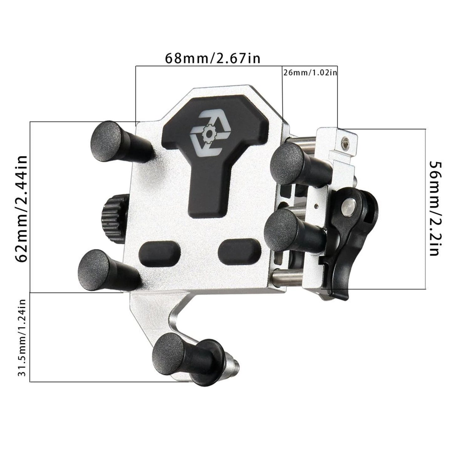 Motorcycle Phone Holder Universal Alloy Shock-Absorbing Motos Bicycle Handlebar Navigation Bracket 360° Rotary Adjustable Stand