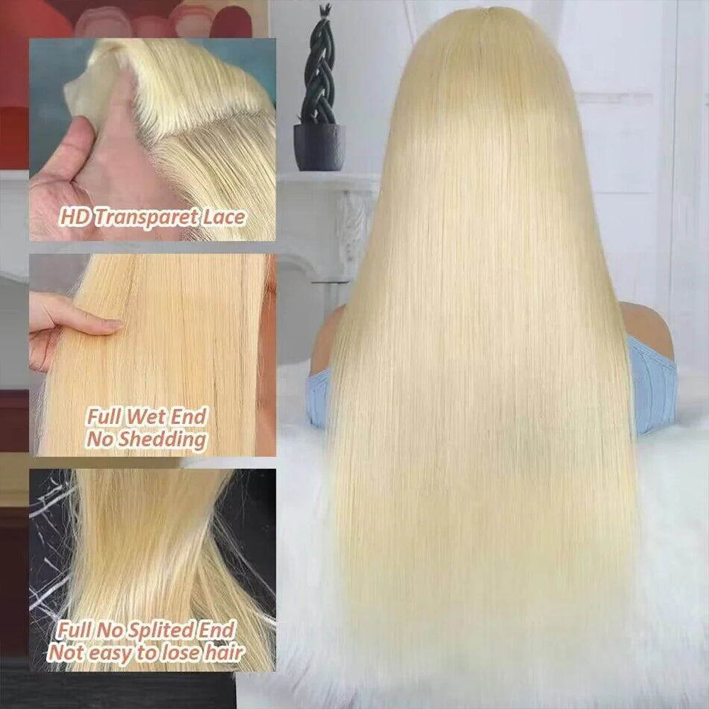 30 36 Inch 13x6 Bone Straight 613 Hd Honey Blonde Lace Front Human Hair Wigs Brazilian 13x4 Color Lace Frontal Wigs For Women