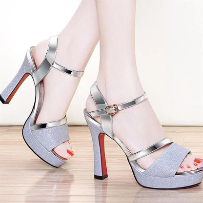 Luxury Women's Pumps Peep Toe Sexy Women Sandals High Quality Fish Mouth Shoes 11.5CM High Heels Shoes Women sandalias de mujer