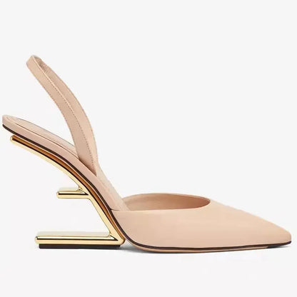 Women Single Shoes Fashion Sexy Anti Slip High Heels 2025New Special-shaped Half-support Simple Banquet Shoes for Women Footwear