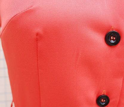 Sleeveless Lapel Jumpsuit Women's Fashion Button Down Shirt Collar Solid Color Wide Leg Commuting Office With Pocket Jumpsuit