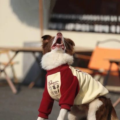 Large Dog Hoodies Autumn Winter Sweatshirt Pet Clothes for Medium Large Dogs Cartoon Pattern Pullover Coat Husky Pitbull Apparel