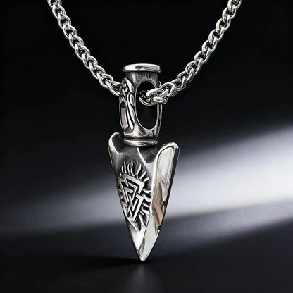 HNSP Odin Viking Rune 316L Stainless Steel Pendant Necklace For Men Chain Jewelry Accessories