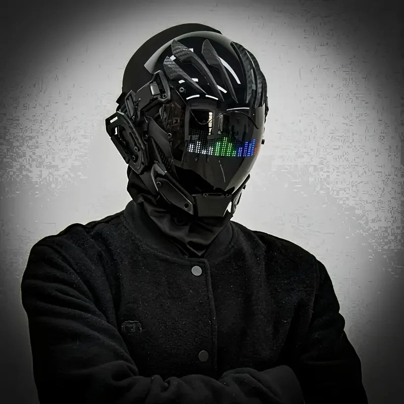 Black Cyberpunk Mask Cosplay Prop Ideal Gift for Halloween Bar Club Party Stage Performance Photo Shoot Collectible