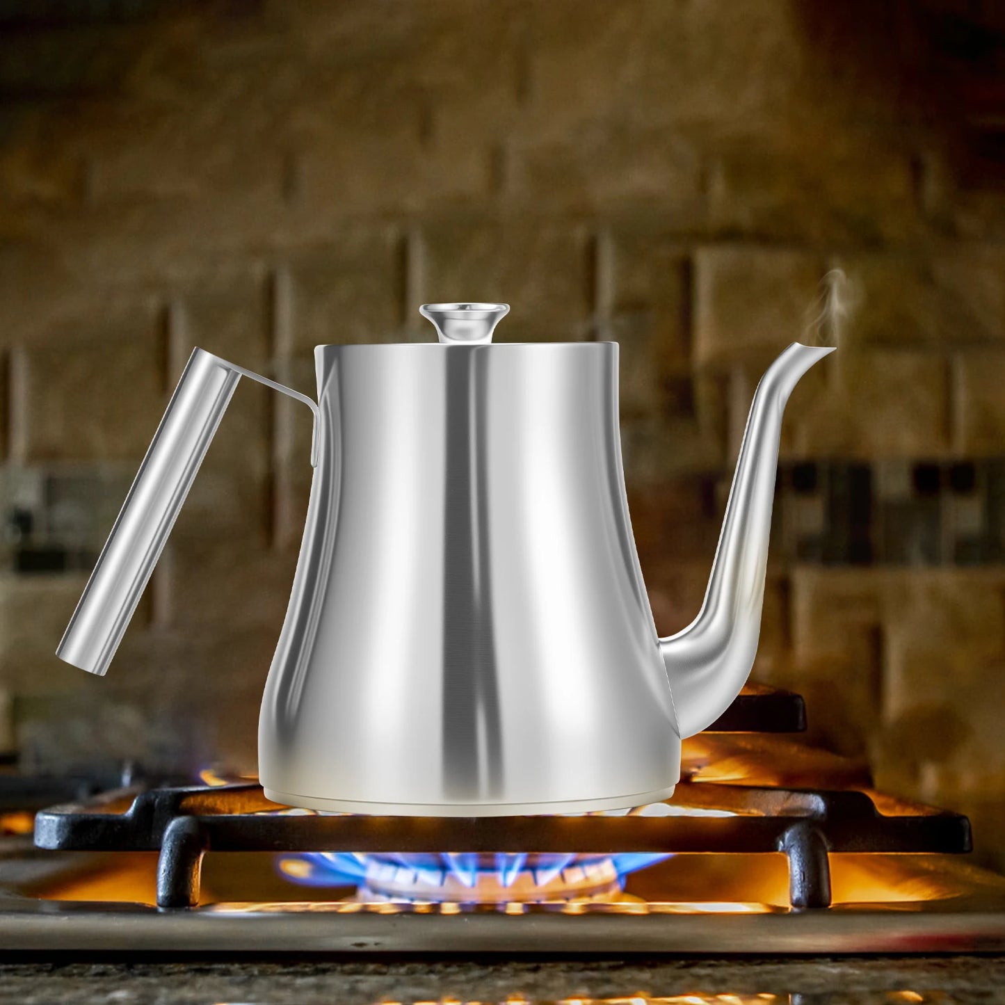 2L Stainless Steel Teapot With Removable Infuser Large Capacity Thickened Kettle Tea Set Gas Induction Home Camping
