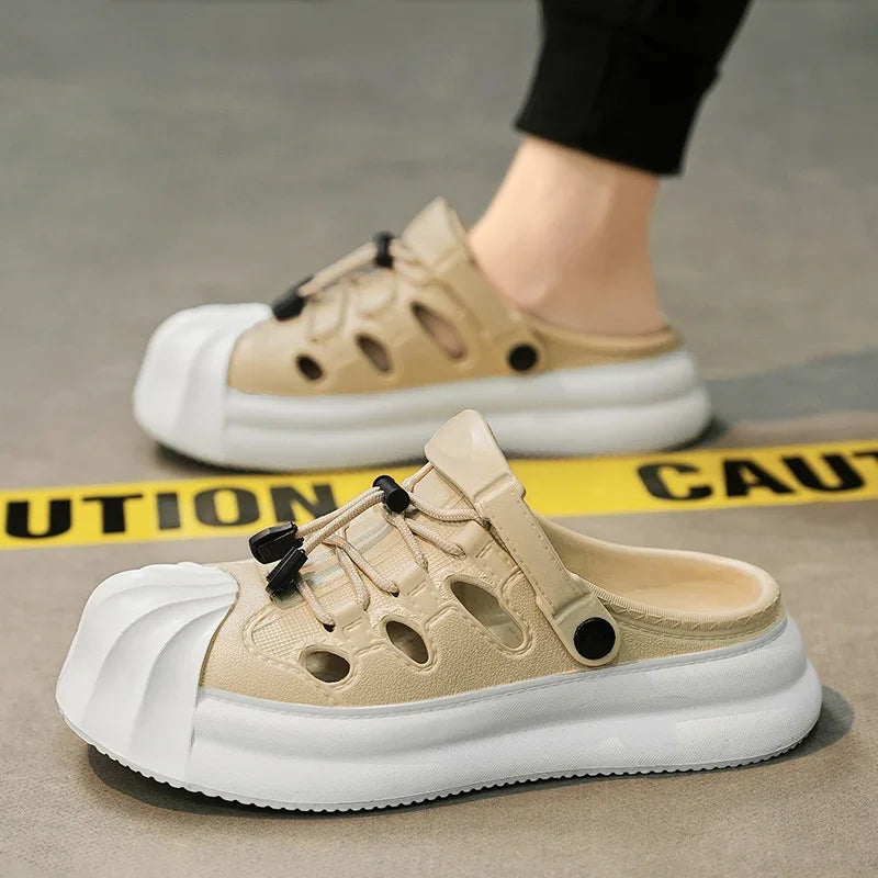 Fashion Men Sandals Summer Half Slippers Outdoor Women Beach Shoes Couple Walking Sneakers Comfortable Breathable Casual Shoes