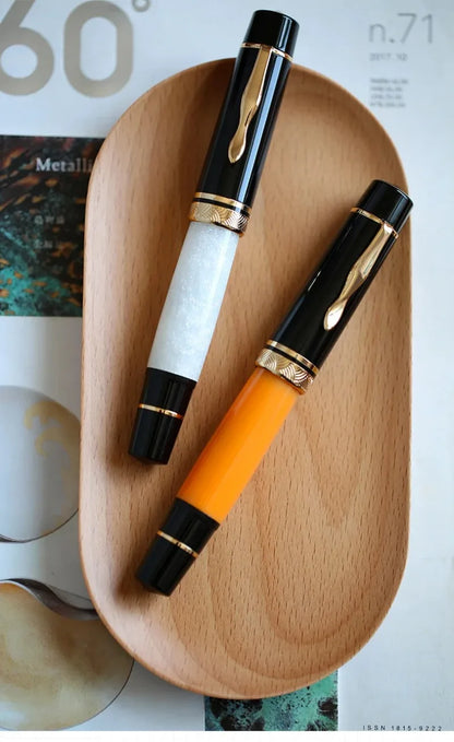 MAJOHN P139 High Quality Fountain Pen Piston Filler Resin Body Ebonite Feed Size 8 40 Nib Rotating Cap Postable Office Gift