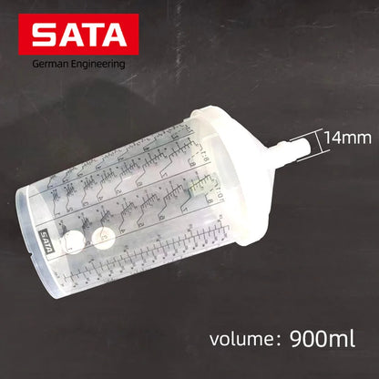 SATA 900 ML Spray Gun Multi-Purpose Paint Plastic Pot Transparent Paint Mixing Cup Universal Paint No-Wash Gun Pot