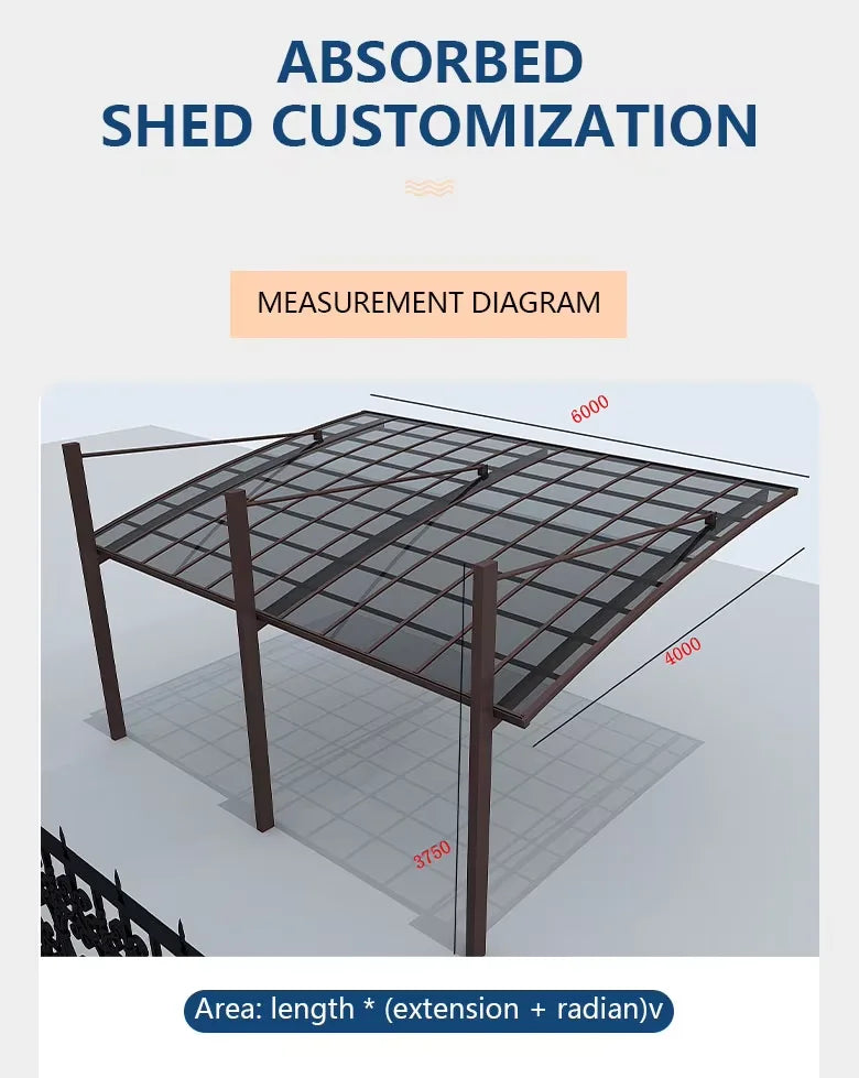 OneAlu Modern Custom Aluminum Outdoor Structure - Gazebo, Carport, Sunshade Canopy for Villa, Garden, Patio & Flower Stand