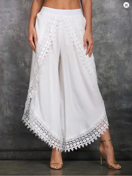 Women Fashion Pants Loose  Harem Sports Long Pant Lace Beach Light women's clothing Summer Trousers